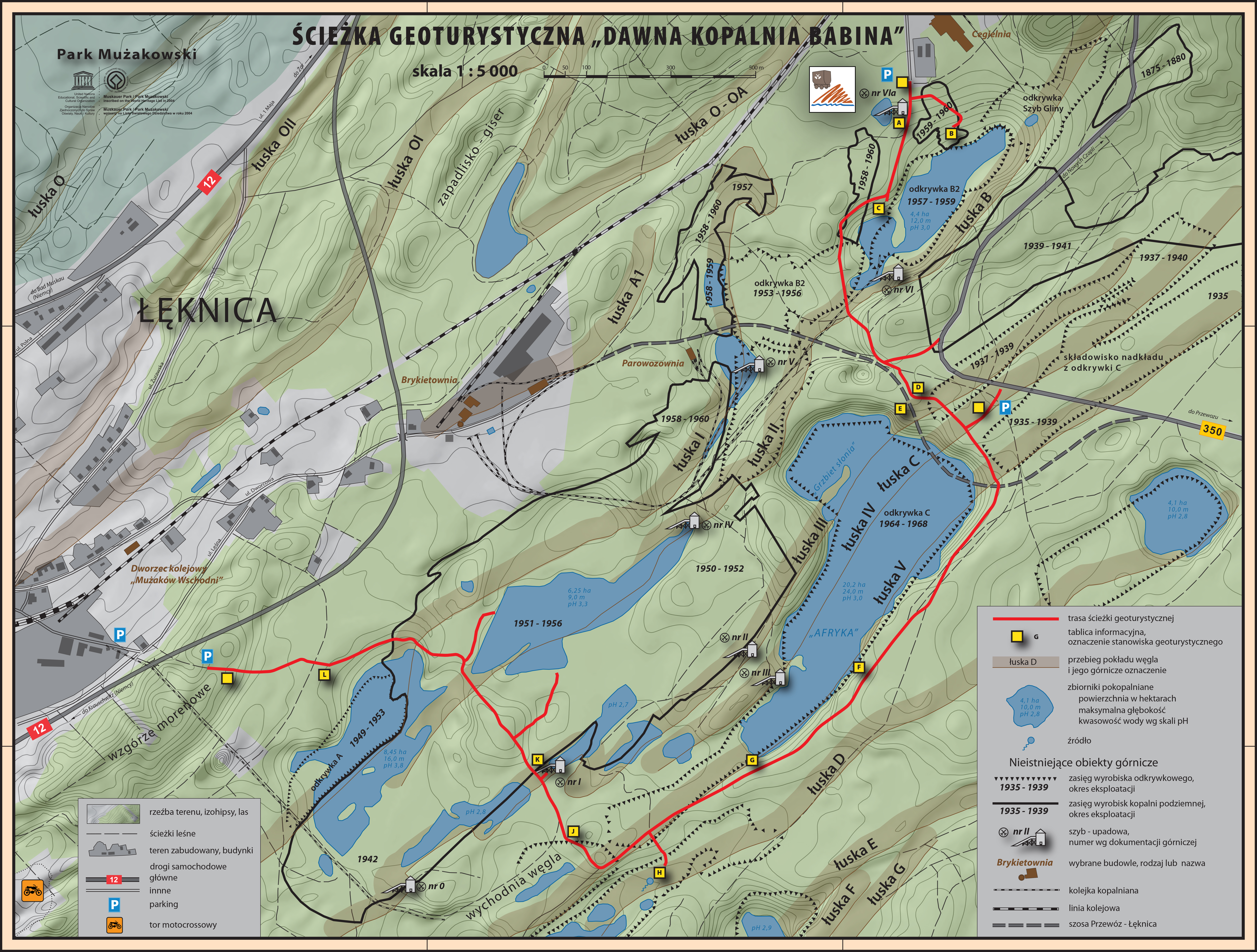 Geotouristischer Pfad "Ehemalige Babina-Grube"- Streckenverlauf. Fot. Eigene Materialien des Forstamtes Lipinki.